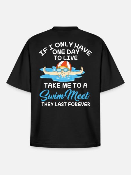 Funny Swimmer Swimming - Boxy Heavyweight Unisex Organic T-Shirt by Stanley/Stella - black