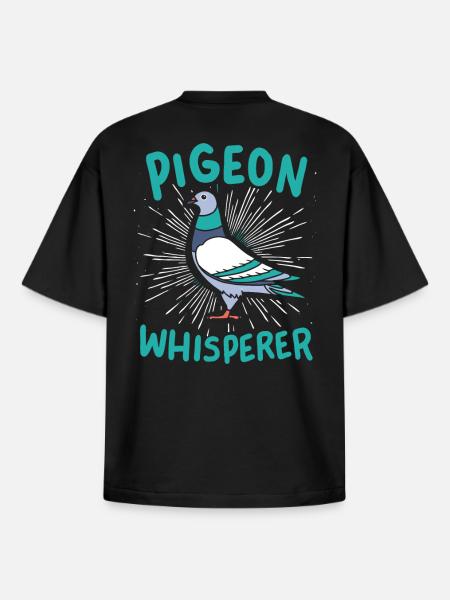 Taube Tauben Flüsterer - Boxy Heavyweight Unisex Organic T-Shirt von Stanley/Stella - Schwarz