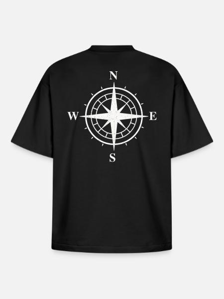 compass - Boxy Heavyweight Unisex Organic T-Shirt by Stanley/Stella - black