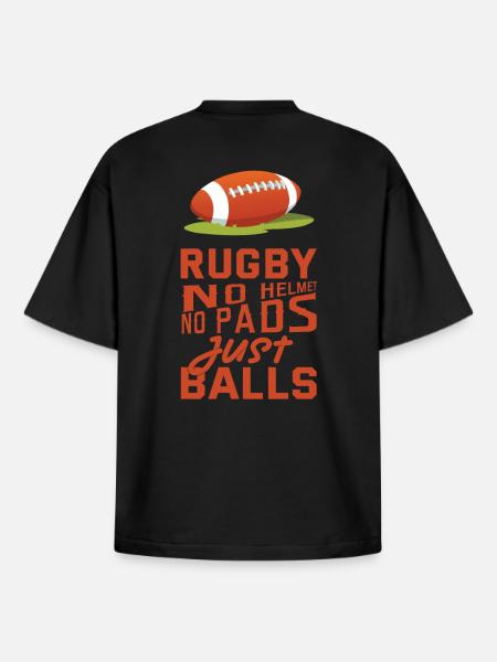 Rugby Sport Geschenk - Boxy Heavyweight Unisex Organic T-Shirt von Stanley/Stella - Schwarz