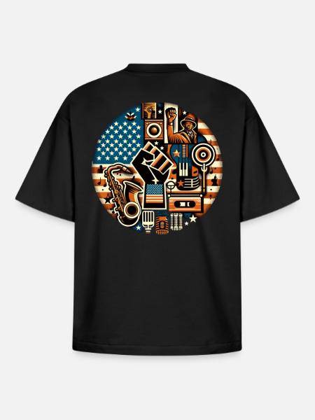 Black Music Power - Boxy Heavyweight Unisex Organic T-Shirt by Stanley/Stella - black