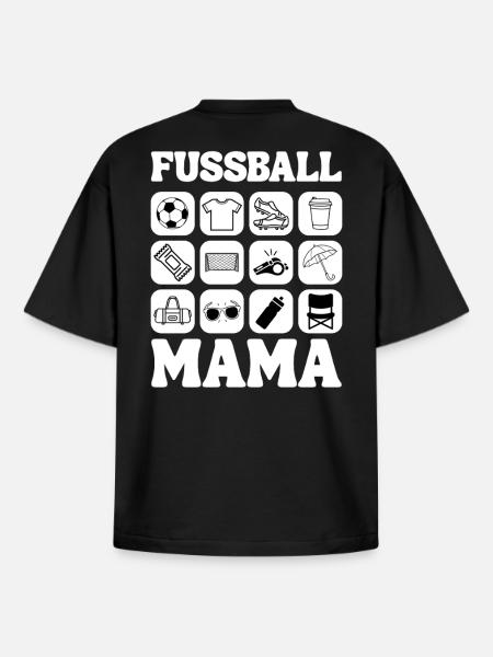 Conception de maman footballeuse - T-shirt unisexe boxy épais biologique Stanley/Stella - noir