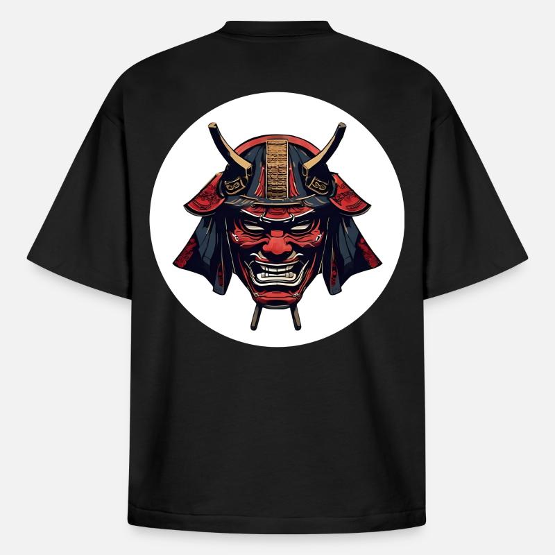 Roter Oni Dämonenhelm - Boxy Heavyweight Unisex Organic T-Shirt von Stanley/Stella - Schwarz