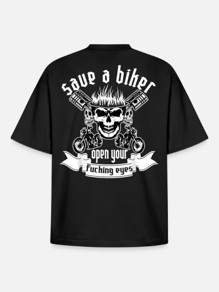 Biker Skull Motors Rally - Boxy Heavyweight Unisex Organic T-Shirt by Stanley/Stella - black