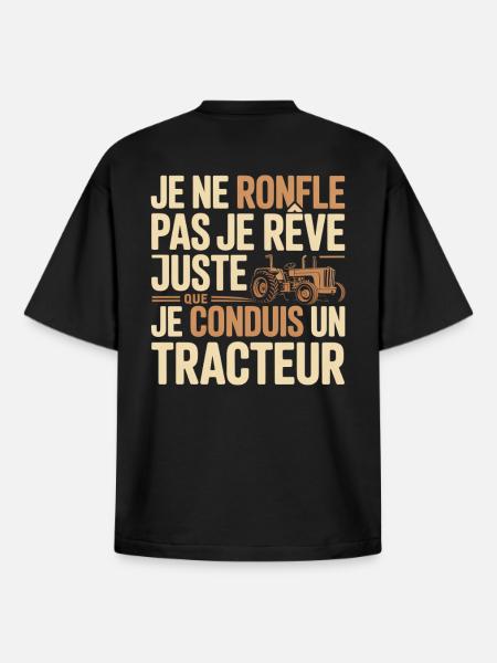 Tractor dream, proud driving - Boxy Heavyweight Unisex Organic T-Shirt by Stanley/Stella - black