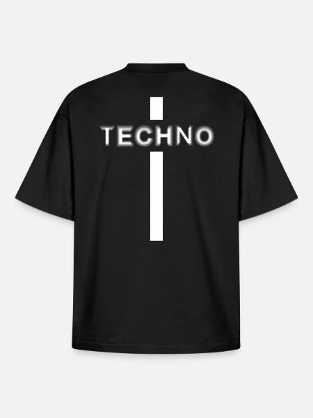 Techno Religion - Techno rave outfit - Boxy Heavyweight Unisex Organic T-Shirt by Stanley/Stella - black