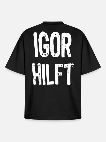 Igor aide - T-shirt unisexe boxy épais biologique Stanley/Stella - noir