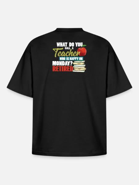 RETIRED TEACHER - Boxy Heavyweight Unisex Organic T-Shirt by Stanley/Stella - black