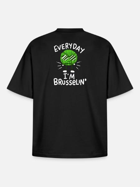 Vegan Brussels Sprouts - Boxy Heavyweight Unisex Organic T-Shirt by Stanley/Stella - black