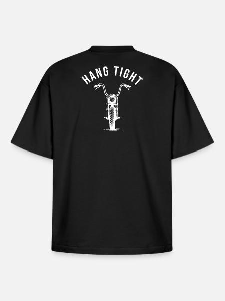 Hang tight motorcycle ape hanger - Boxy Heavyweight Unisex Organic T-Shirt by Stanley/Stella - black