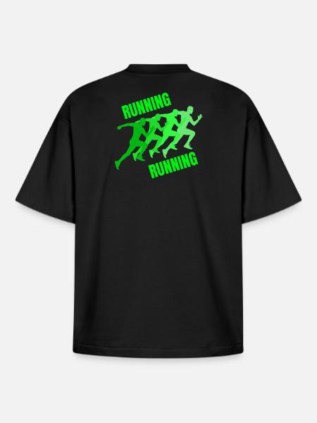 running, jogging, jogging, running, trail running - Boxy Heavyweight Unisex Organic T-Shirt by Stanley/Stella - black