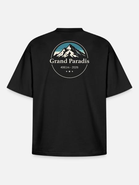 Wandern am Gran Paradiso Mountain - Boxy Heavyweight Unisex Organic T-Shirt von Stanley/Stella - Schwarz