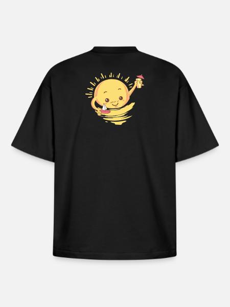 Sommer Cocktail Geschenk - Boxy Heavyweight Unisex Organic T-Shirt von Stanley/Stella - Schwarz
