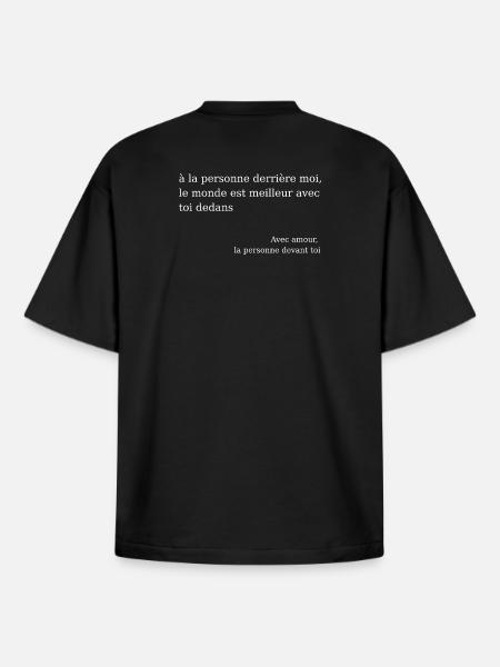 Benevolent Message Positive Love - Boxy Heavyweight Unisex Organic T-Shirt by Stanley/Stella - black
