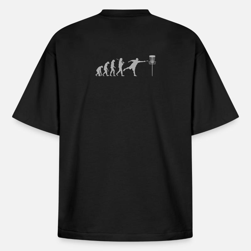 Disc Golf Evolution - Heavyweight Boxy Unisex T-Shirt by Stanley/Stella - black