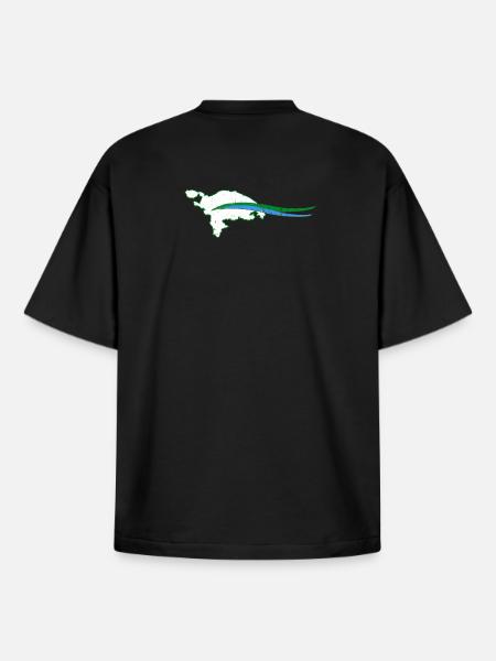 Thurgau Canton Outline with Wave - Boxy Heavyweight Unisex Organic T-Shirt by Stanley/Stella - black