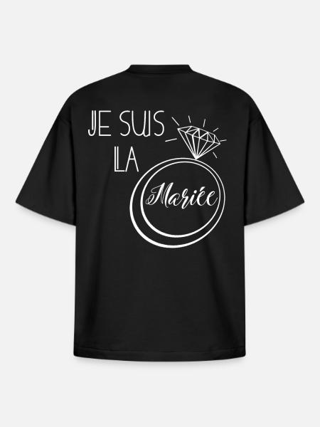 je suis la mariée - T-shirt unisexe boxy épais biologique Stanley/Stella - noir