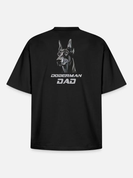 Dobermann Papa Hundekopf - Boxy Heavyweight Unisex Organic T-Shirt von Stanley/Stella - Schwarz
