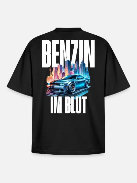 Benzin im Blut Neon - Boxy Heavyweight Unisex Organic T-Shirt von Stanley/Stella - Schwarz