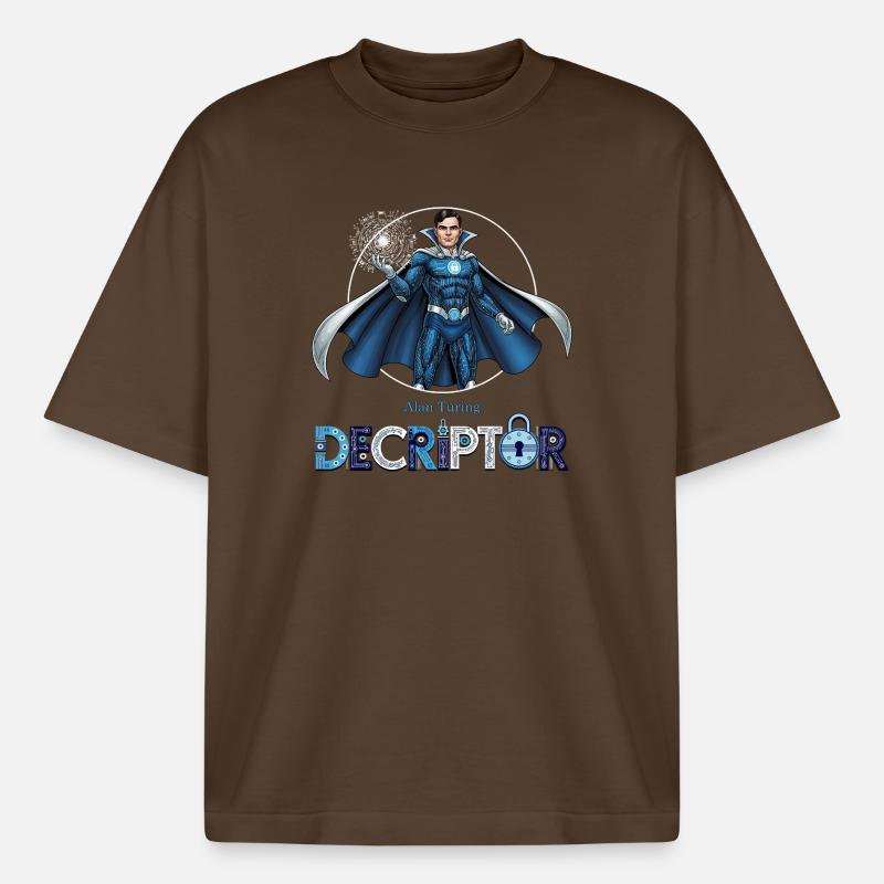 Hero Coder Decryptor - Boxy Heavyweight Unisex Organic T-Shirt by Stanley/Stella - mocha