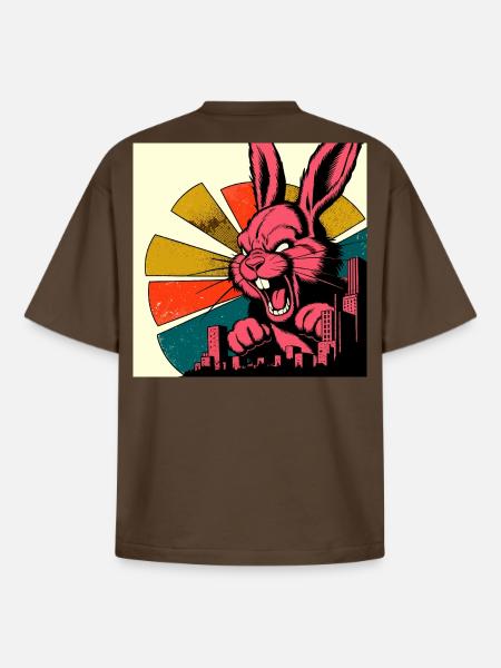 Evil Bunny Rampage - Boxy Heavyweight Unisex Organic T-Shirt by Stanley/Stella - mocha