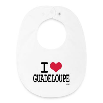 J'aime la guadeloupe - couleurs personnalisables - Bavoir bébé bio - blanc - Devant
