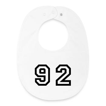 Nombre - 92 - Quatre-vingt deux - Bavoir bébé bio - blanc - Devant