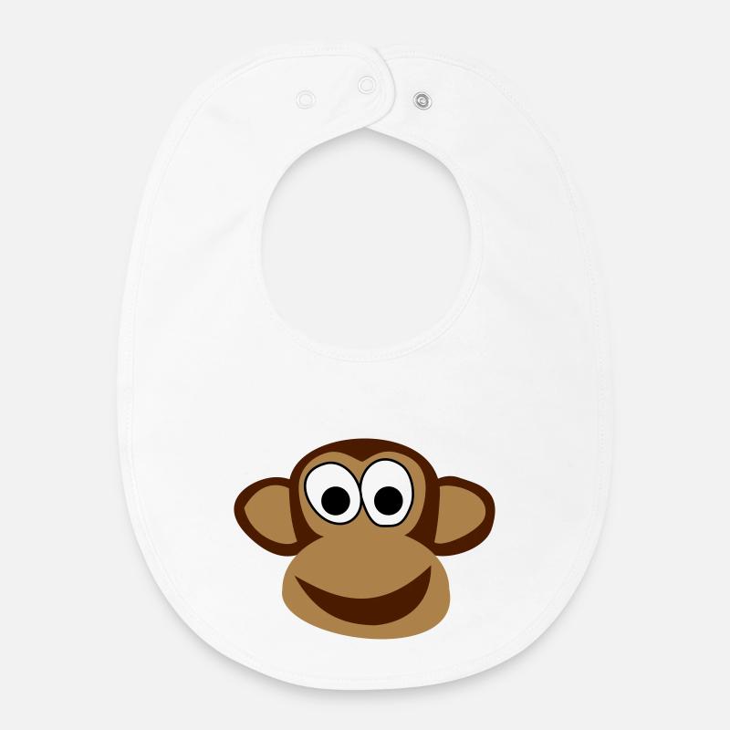 monkey - Baby Organic Bib - white