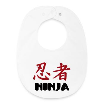 ninjas - Baby Organic Lätzchen - Weiß - Vorne