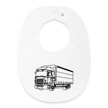 Truck LKW Laster Trucker - Baby Organic Lätzchen - Weiß - Vorne