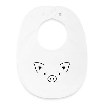 Pig sow piglets - Baby Organic Bib - white - Front