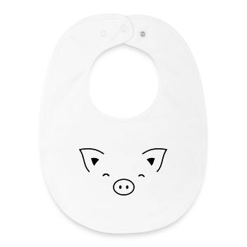 Pig piglet sow - Baby Organic Bib - white - Front