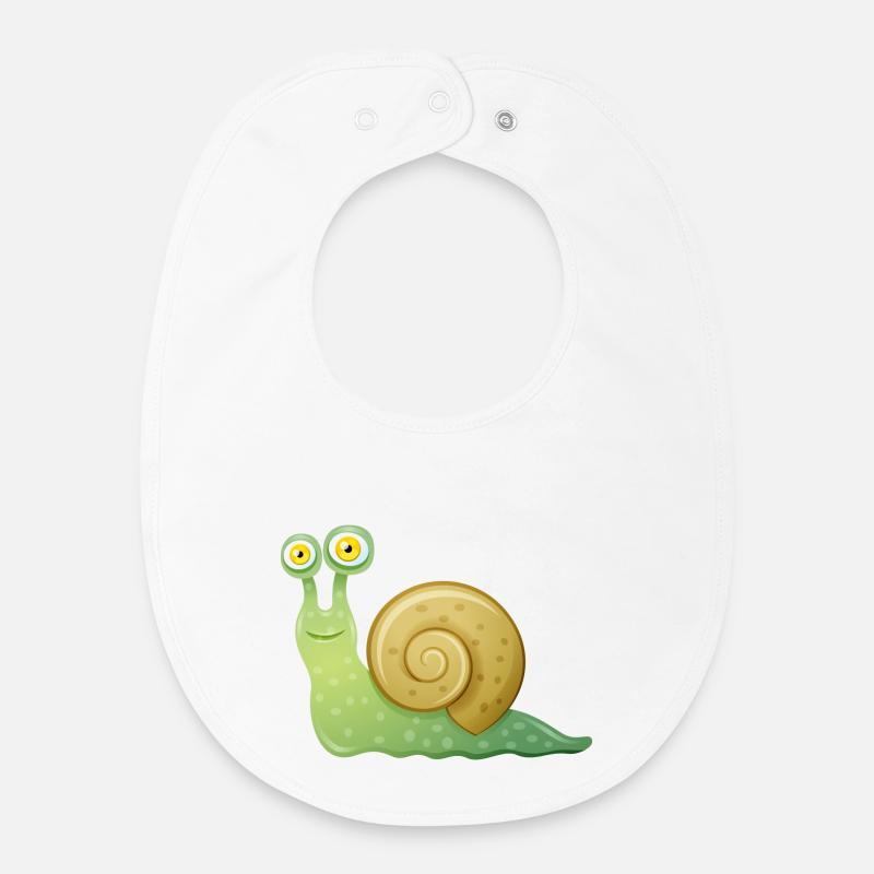 schnecke - Bavoir bébé bio - blanc