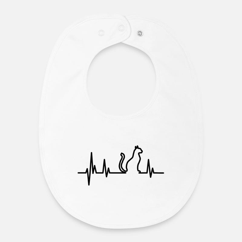 Cat kitten kitty black gift - Baby Organic Bib - white