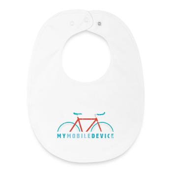 Fixie - My Mobile Device is my Single Speed Bike - Baby Organic Bib - white - Front