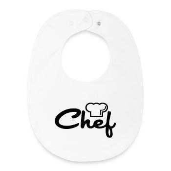 Head - Baby Organic Bib - white - Front