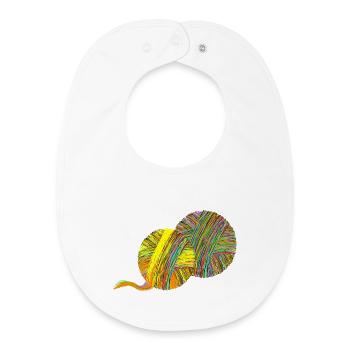 boule de fil - Bavoir bébé bio - blanc - Devant