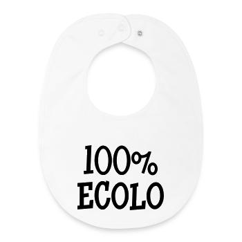 100% Ecolo - Bavoir bébé bio - blanc - Devant