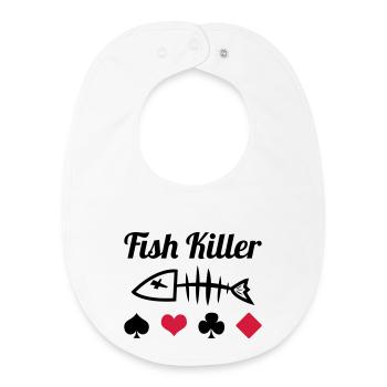 Poker : Fish Killer - Baby Organic Lätzchen - Weiß - Vorne