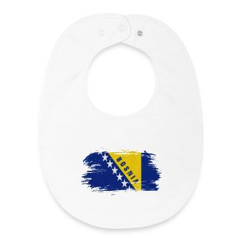 Bosnia Vintage Flag / Gift Sarajevo - Baby Organic Bib - white - Front