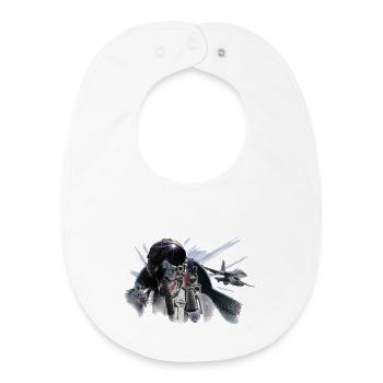 Fighter pilot - Bavoir bébé bio - blanc - Devant