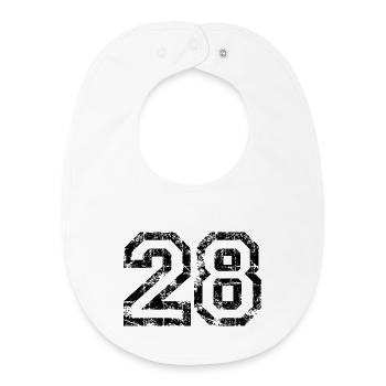 Zahl 28 (Vintage Weiß) 28. Geburtstag N. 28 - Baby Organic Lätzchen - Weiß - Vorne