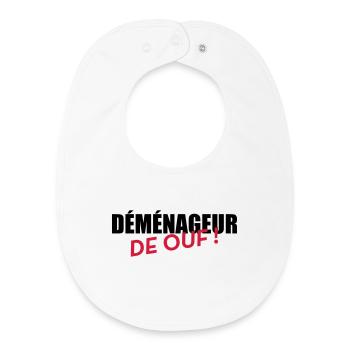 Déménageur / Déménagement / Déménager / Camion - Bavoir bébé bio - blanc - Devant