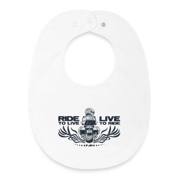 0852 fjr live2ride ride2live top duo - Bavoir bébé bio - blanc - Devant