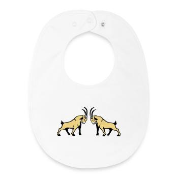 Double symétrie Beige Capricorne - Bavoir bébé bio - blanc - Devant