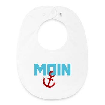 Moin ancre Ahoi Mer du Nord Mer Baltique plage vacances côte - Bavoir bébé bio - blanc - Devant