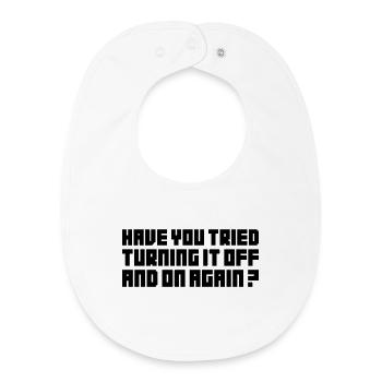 Turning It Off – Nerdiges Computer Statemen - Baby Organic Bib - white - Front