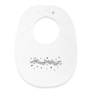 Musical notes - Baby Organic Bib - white - Front