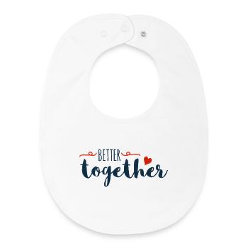 Better Together Drehbuch-Herz - Baby Organic Lätzchen - Weiß - Vorne