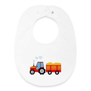 Tracteur - Bavoir bébé bio - blanc - Devant